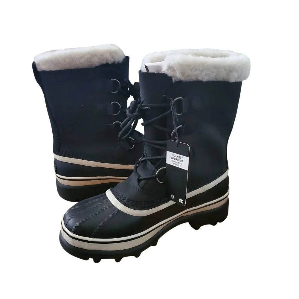 SOREL Womens 7 Caribou Winter Snow Boots Outdoor Waterproof Duck Shoes Leather